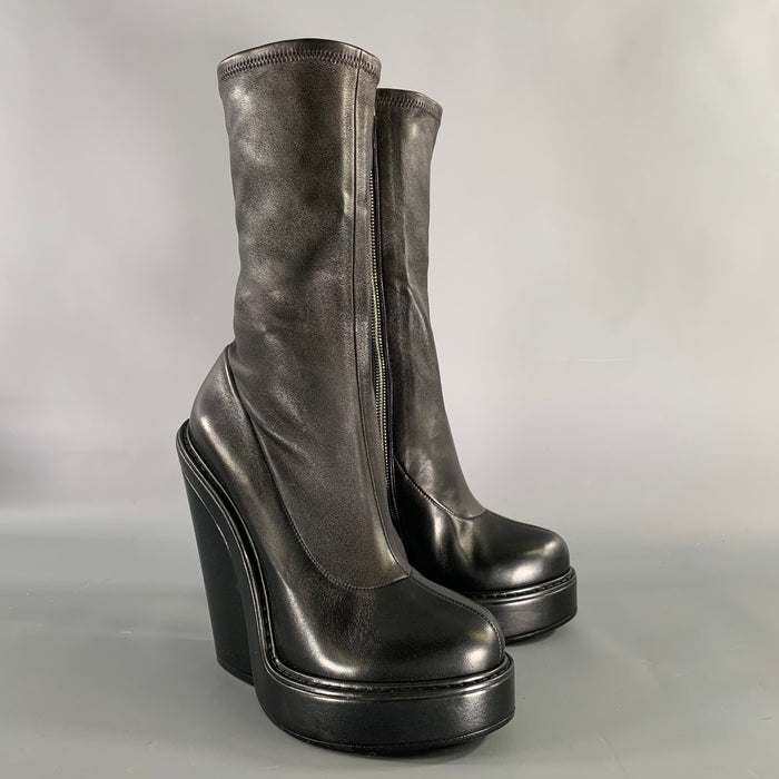 GIVENCHY Size 9 Black Leather Lamb Leather Zip Up Boots