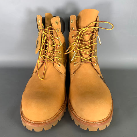 JIMMY CHOO Size 10 Tan Gold Metallic Leather Lace Up Boots