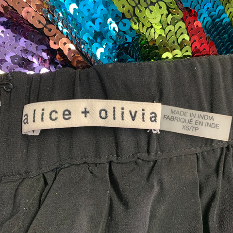 ALICE + OLIVIA Size XS Multi-Color Polyester Stripe Dress Pants
