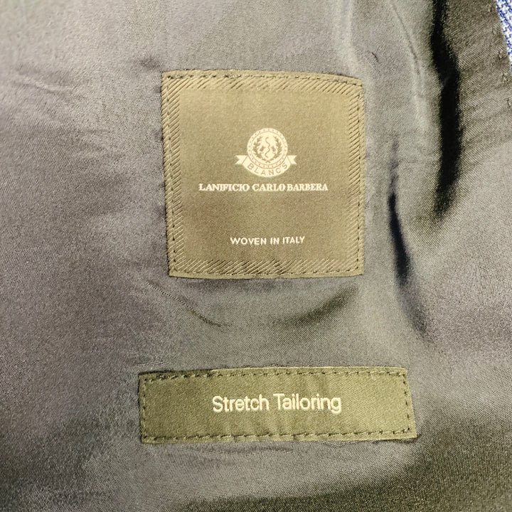 HUGO BOSS Size 40 Blue Houndstooth Virgin Wool Single Breasted Notch Lapel Suit