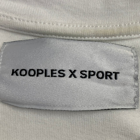 KOOPLES x SPORT Size L White Blue Embroidery Skull Short Sleeve Crew Neck T-shirt