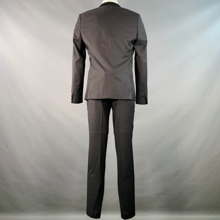 THE KOOPLES Size 38 Black Wool Woven Peak Lapel Tuxedo