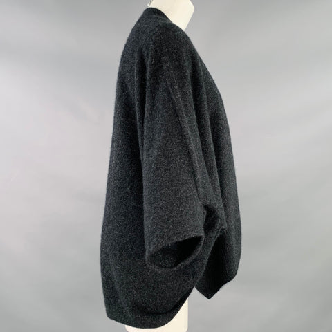 UNTOUCHED WORLD Size M Grey Charcoal Merino Wool Blend Knit Open Front Cardigan