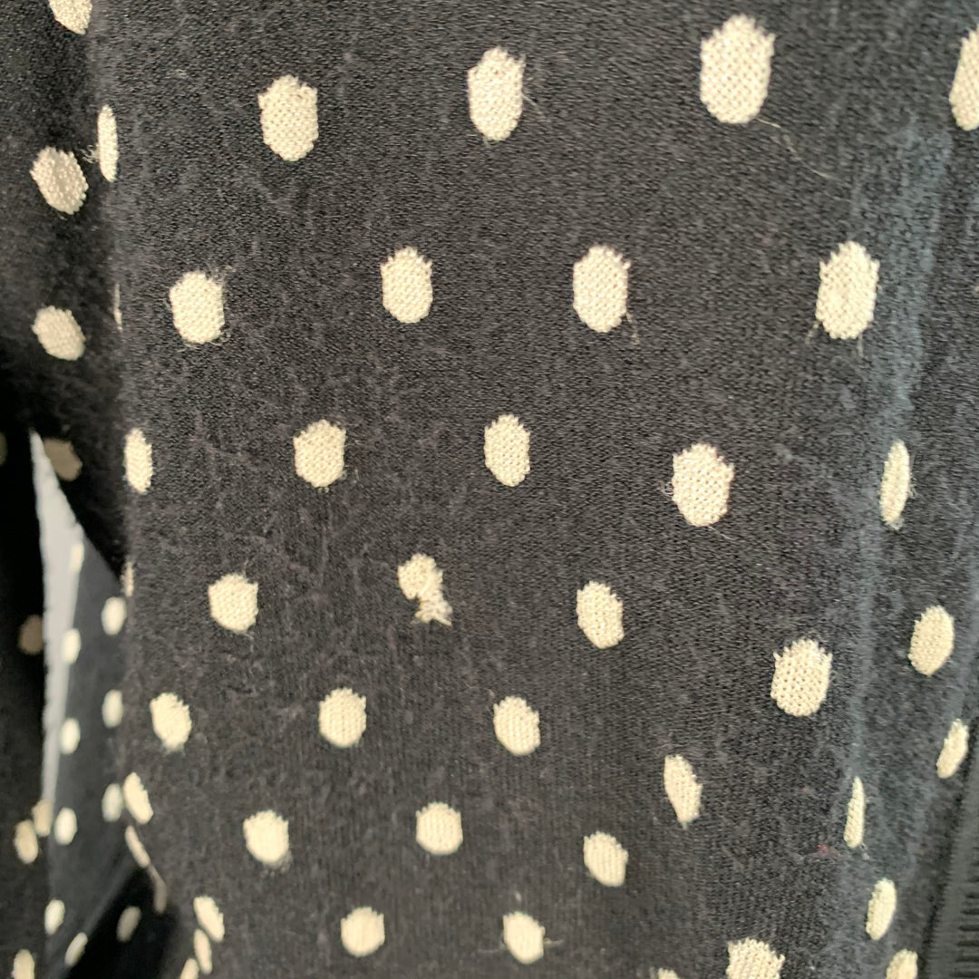 ESCADA Size M Black White Viscose Blend Polka Dot 2 Piece Cardigan Set
