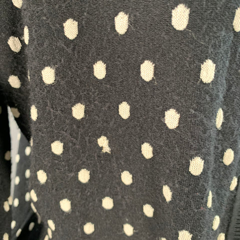 ESCADA Taille M Noir Blanc Mélange Viscose Pois Ensemble 2 pièces Cardigan