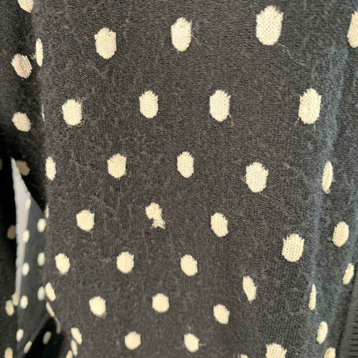 ESCADA Size M Black White Viscose Blend Polka Dot 2 Piece Cardigan Set