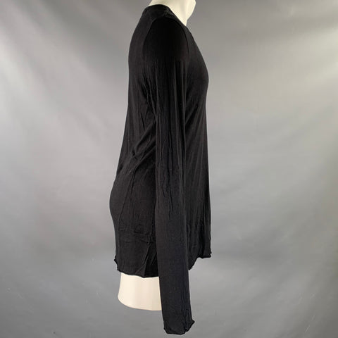 JULIUS Size S Black Cotton Cashmere Rayon Oversized Pullover