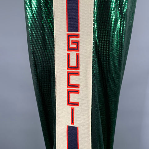 GUCCI Size XXL Green Side Stripe Acetate Blend Cruise Tracksuit
