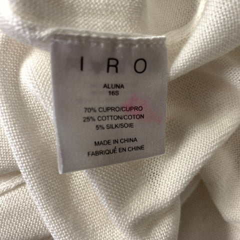 IRO Size M White Cupro Cotton Long Sleeve Pullover Womens