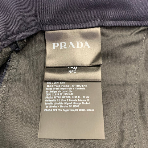 PRADA Size 34 Navy Cotton Twill Elastic Cuffs Casual Pants