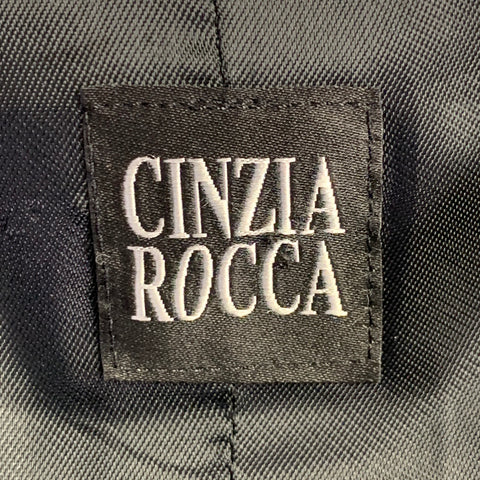 CINZIA ROCCA Size 8 Black White Wool Angora Zig Zag Jacket