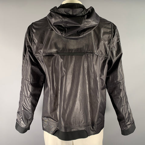 A COLD WALL Size L Black Shimmery Polyester Hooded Jacket