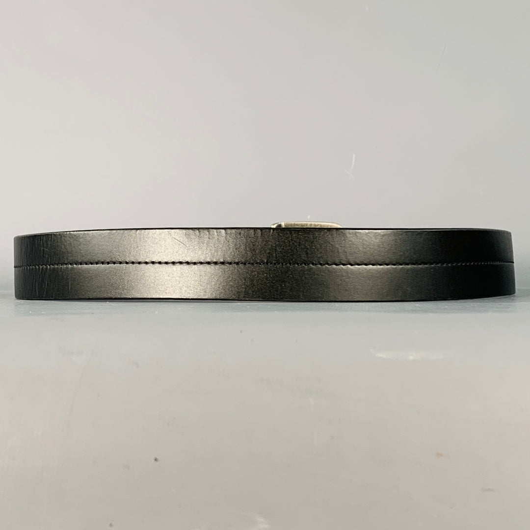 BILL ADLER DESIGN Size 34 Black Brown Silver Reversible Leather Belt