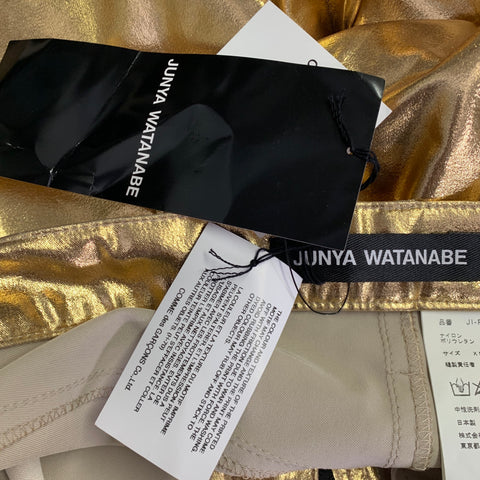 JUNYA WATANABE 2021 Size XS Gold Nylon Blend Metallic Zip Fly Casual Pants