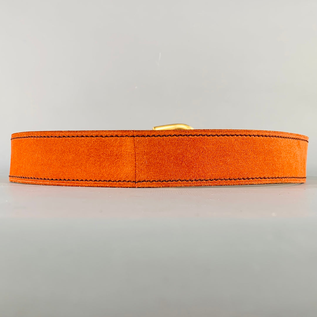 PRADA Size 32 Orange Gold Suede Belt – Sui Generis Designer  display picture 2