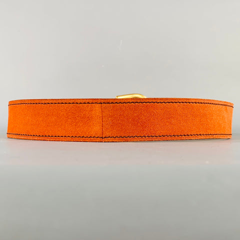 PRADA Size 32 Orange Gold Suede Belt