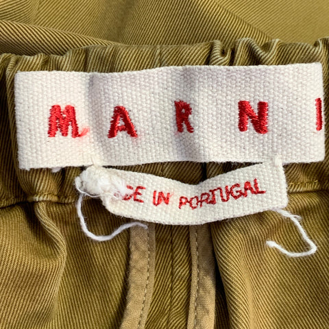 MARNI Size S Khaki Twill Cotton Drawstring Casual Pants