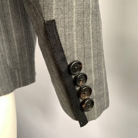 BAND OF OUTSIDERS Size 36 Grey Black Pinstripe Wool Sport Coat