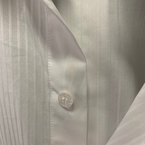 DOLCE & GABBANA Size M White Stripe Cotton Blend Long Sleeve Shirt