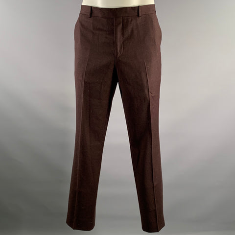PAUL SMITH Chest Size 44 Burgundy Heather Wool Cashmere Notch Lapel 38 29 Suit