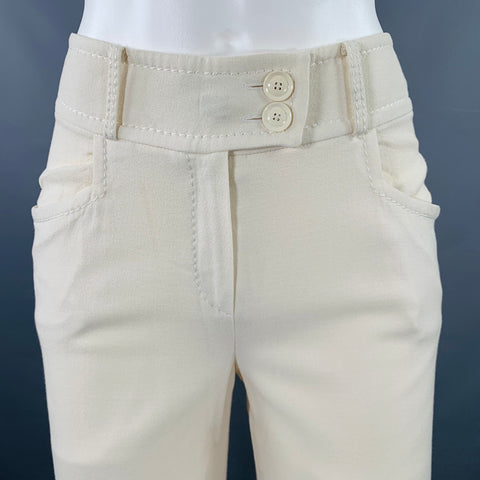 CHRISTIAN DIOR Size 4 Cream Viscose Blend Wide Leg Dress Pants