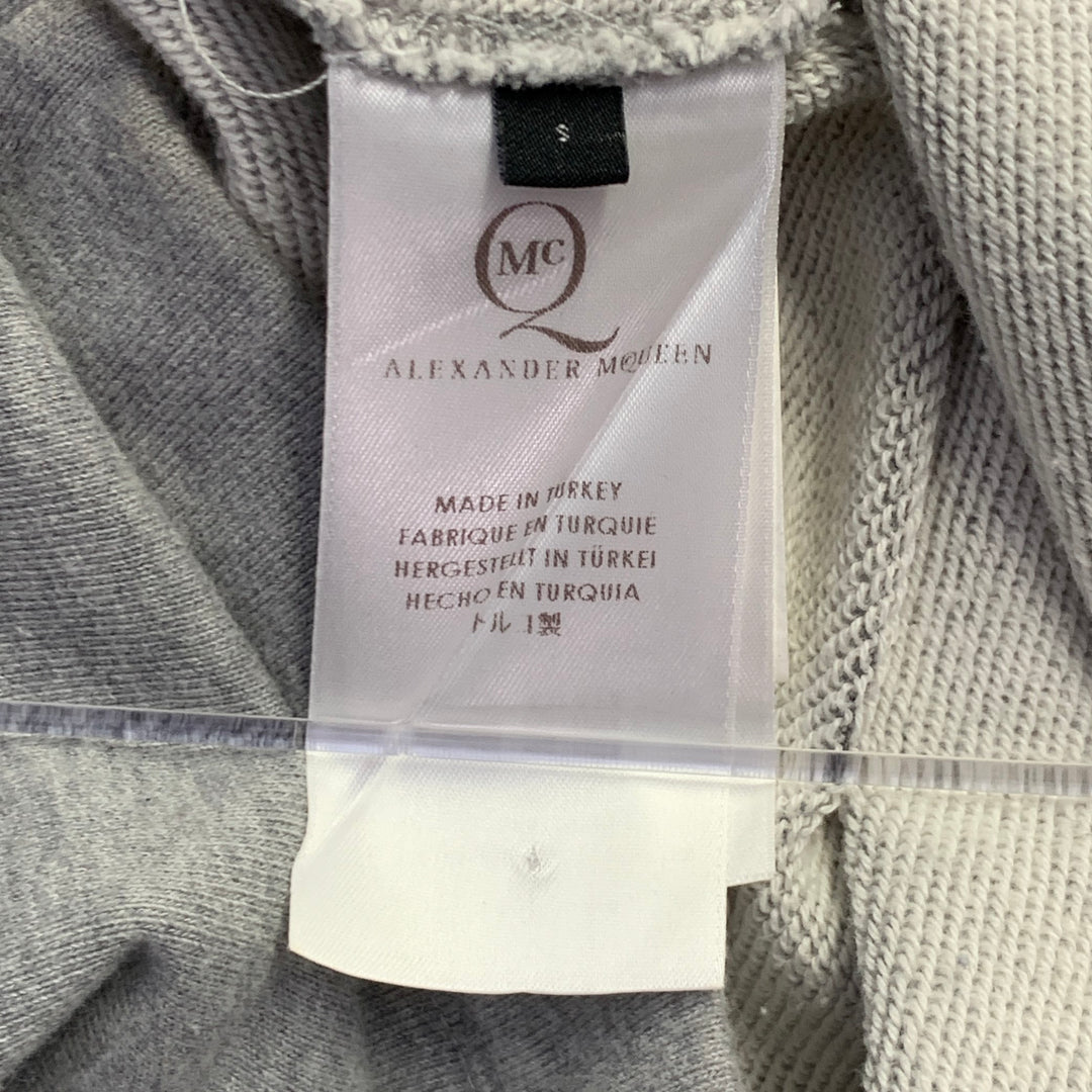 MCQ by ALEXANDER MCQUEEN Size S Grey Pink Green Cotton Embroidered Shift Sweatshirt Dress