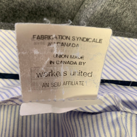SAKS FIFTH AVENUE Size 34 Gray Heather Wool Flat Front Dress Pants