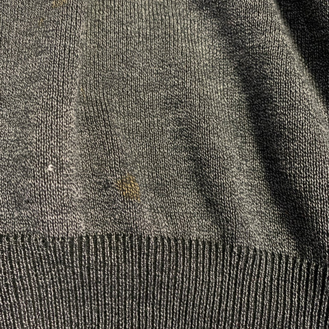 ERMENEGILDO ZEGNA Size L Grey Black Cotton Crew Neck Pullover