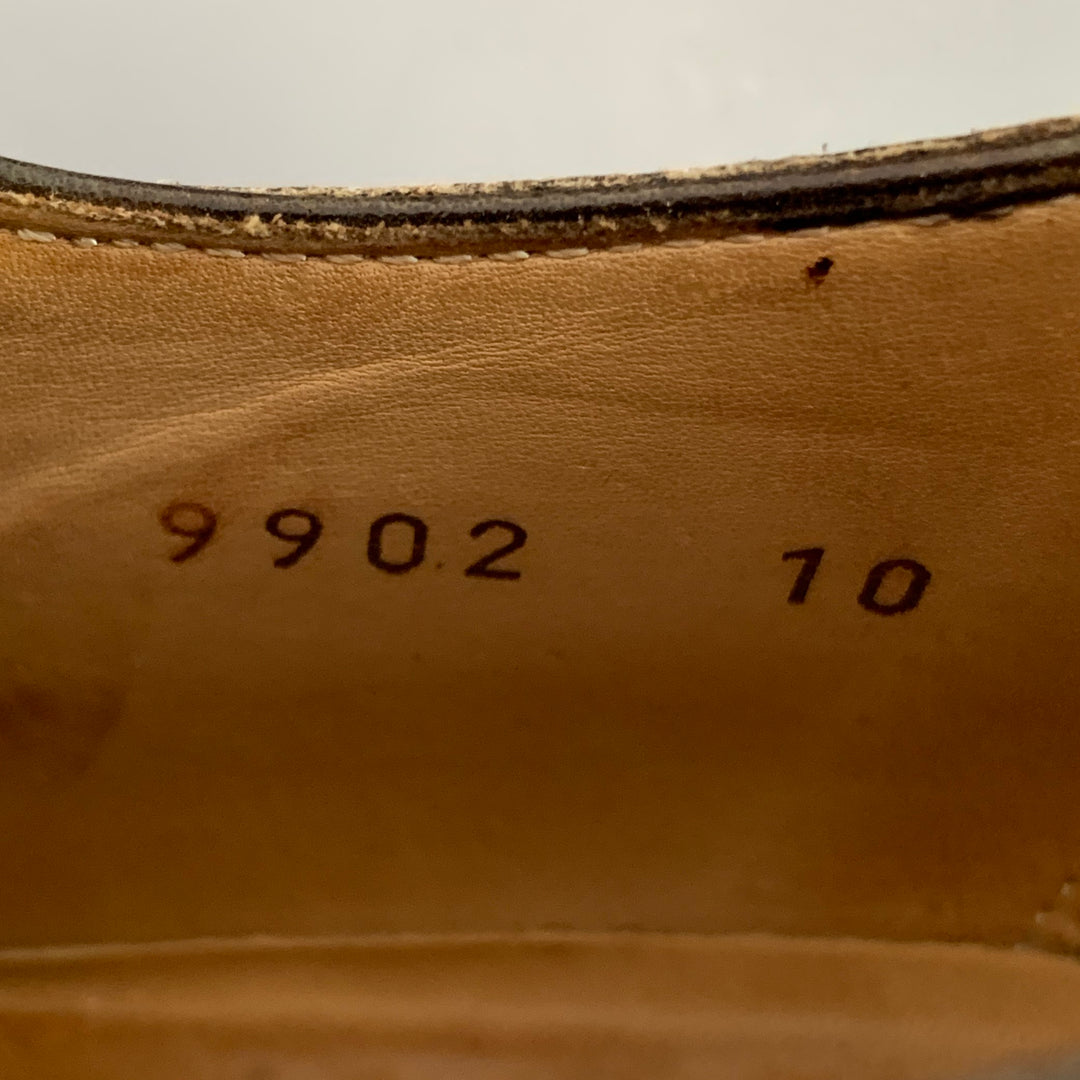 CALZOLERIA HARRIS Size 11 Brown Taupe Leather Wingtip Derby Lace-Up Shoes