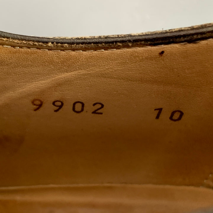 CALZOLERIA HARRIS Size 11 Brown Taupe Leather Wingtip Derby Lace-Up Shoes