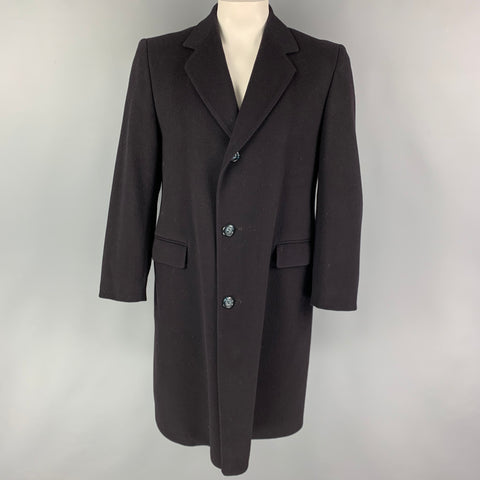 Vintage PETERBOROUGH ROW Size 44 Black Cashmere Single Breasted Coat
