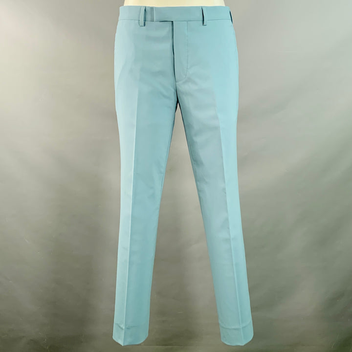 SANDRO Size 36 Blue Virgin Wool Blend Notch Lapel Suit