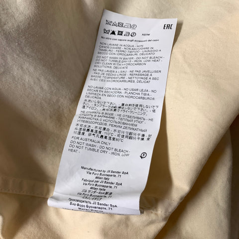 JIL SANDER Size 42 Yellow Cotton Button Up Short Sleeve Shirt