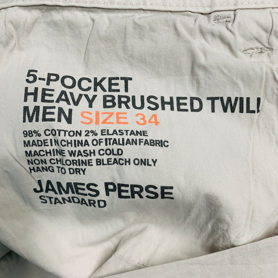 JAMES PERSE Size 34 Grey Wash Cotton Blend Jean Cut Casual Pants