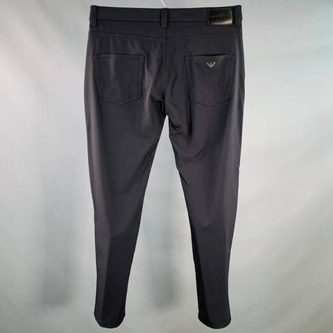 EMPORIO ARMANI Size 34 Black Polyamide Blend Tapered Jean Cut Casual Pants