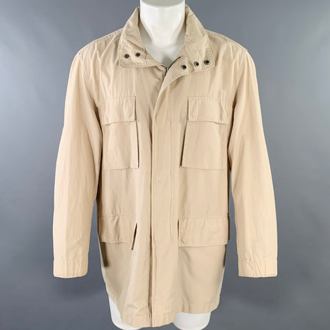 ERMENEGILDO ZEGNA Size M Cream Cotton Blend Field Jacket