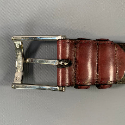 STEFANOBI Size 34 Burgundy Leather Belt
