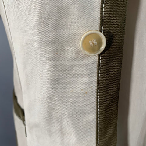 COMME des GARCONS SHIRT Size M Regular Beige Olive Cotton Linen Notch Lapel Sport Coat