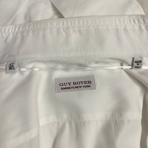 GUY ROVER Size L White Cotton Curved Cutaway Formal Long Sleeve Shirt