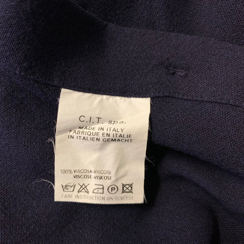 ARMANI COLLEZIONI Size M Navy Viscose Long Sleeve Shirt