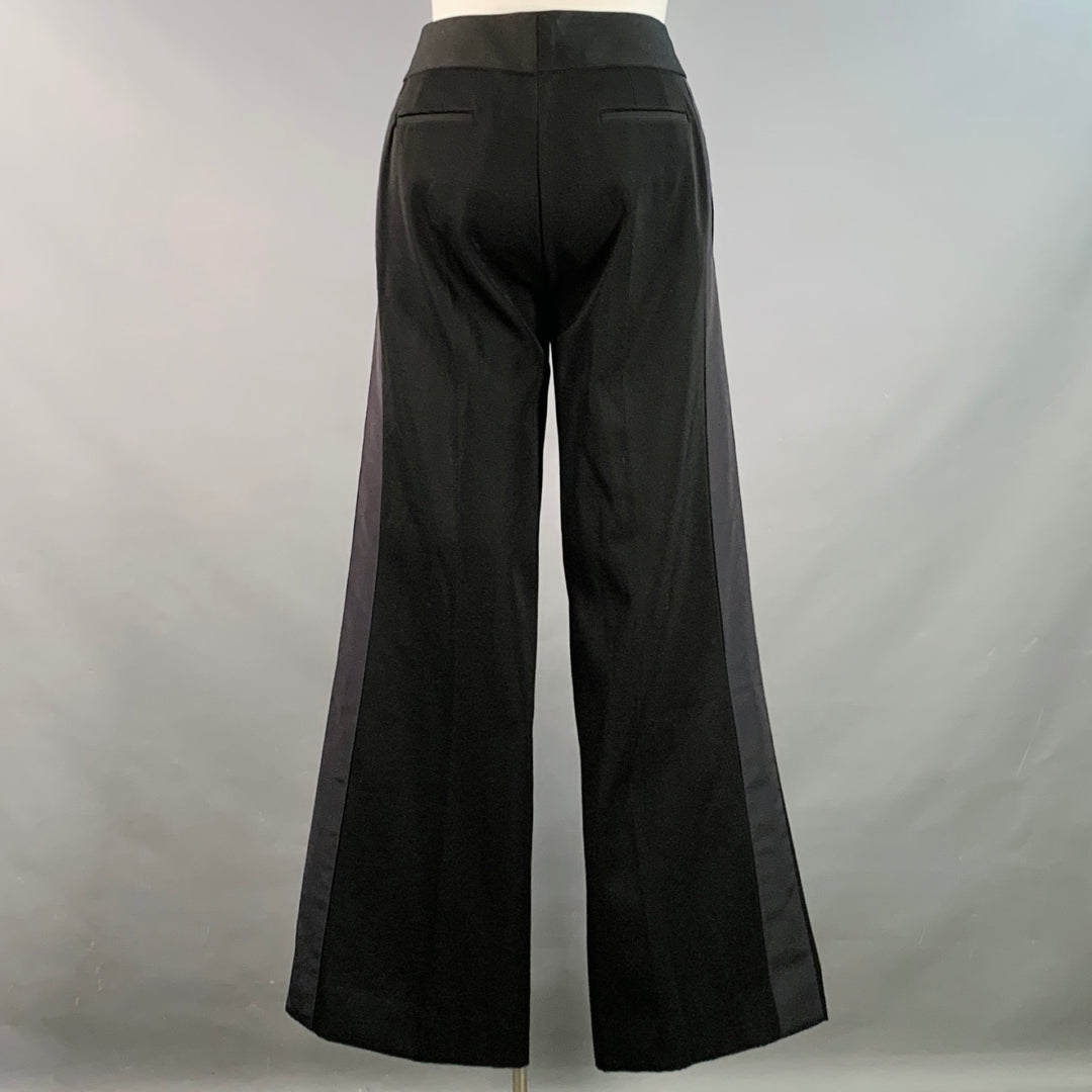 MARC JACOBS Size 10 Black Wool Wide Leg Dress Pants