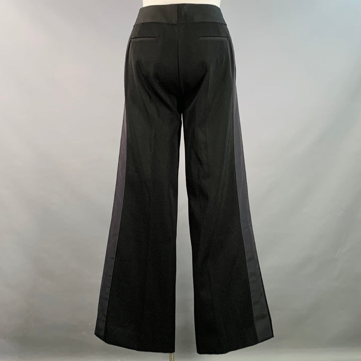 MARC JACOBS Size 10 Black Wool Wide Leg Dress Pants