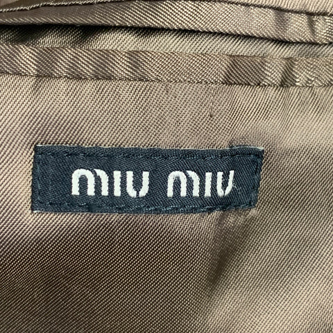 MIU MIU Size 40 Khaki Corduroy Cotton Blend Notch Lapel Suit