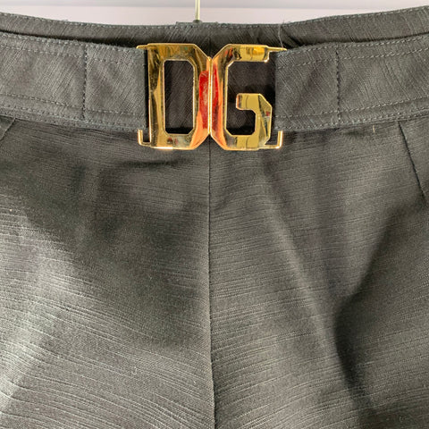 DOLCE & GABBANA Size 34 Black Cotton Blend Capri Dress Pants