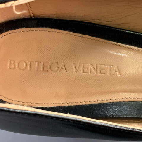 BOTTEGA VENETA Size 7.5 Black Leather Wedge Pumps