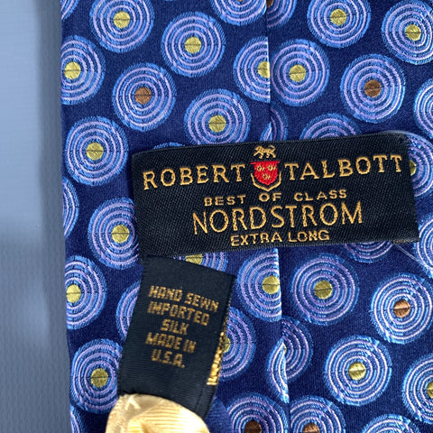 ROBERT TALBOTT Navy Multi Color Geometric Silk Tie