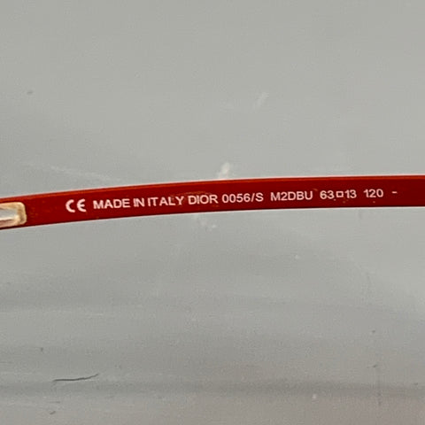 DIOR HOMME Red Metal Pilot Sunglasses