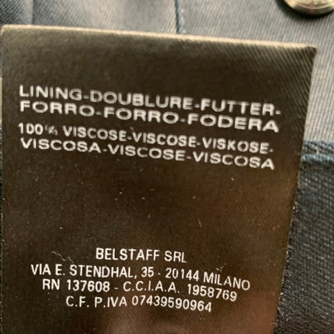 BELSTAFF Talla 34 Pantalón de vestir con bolsillos con solapa de algodón negro