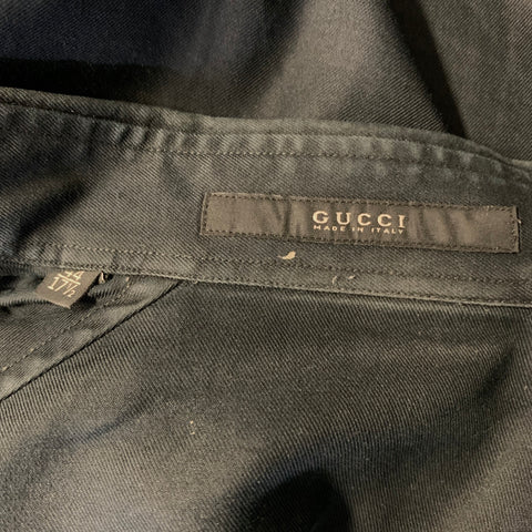 GUCCI AW2008 Size XL Black Cotton Button Up Long Sleeve Shirt