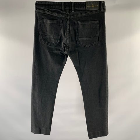GOLDEN GOOSE Size 33 Black Cotton Blend Skinny Jeans